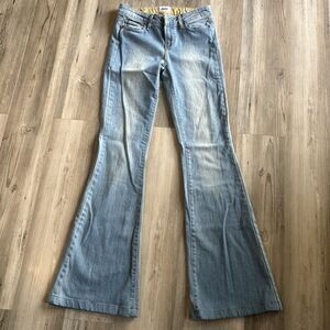 Paige Women's Made In The USA Light Wash Stretch Denim Fiona Flare Jeans Size 26